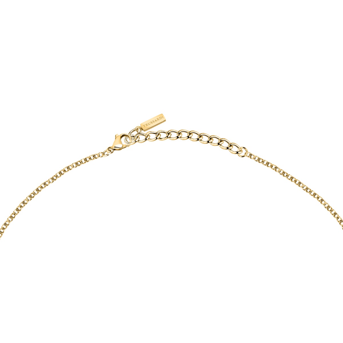 Trussardi ladies necklace T-LOGO steel gold size 55+5CM