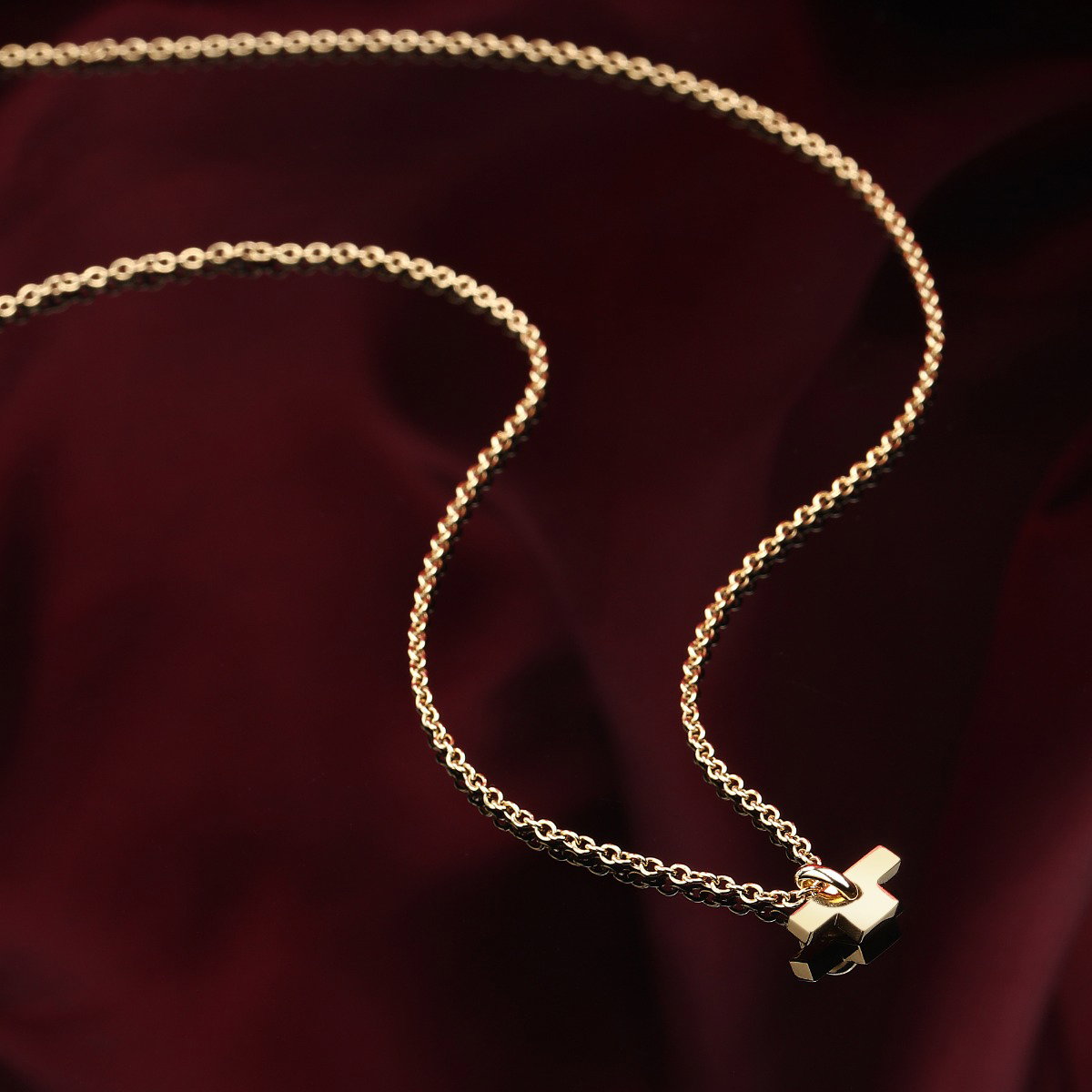 Trussardi ladies necklace T-LOGO steel gold size 55+5CM