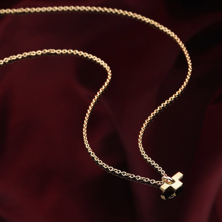 Trussardi ladies necklace T-LOGO steel gold size 55+5CM