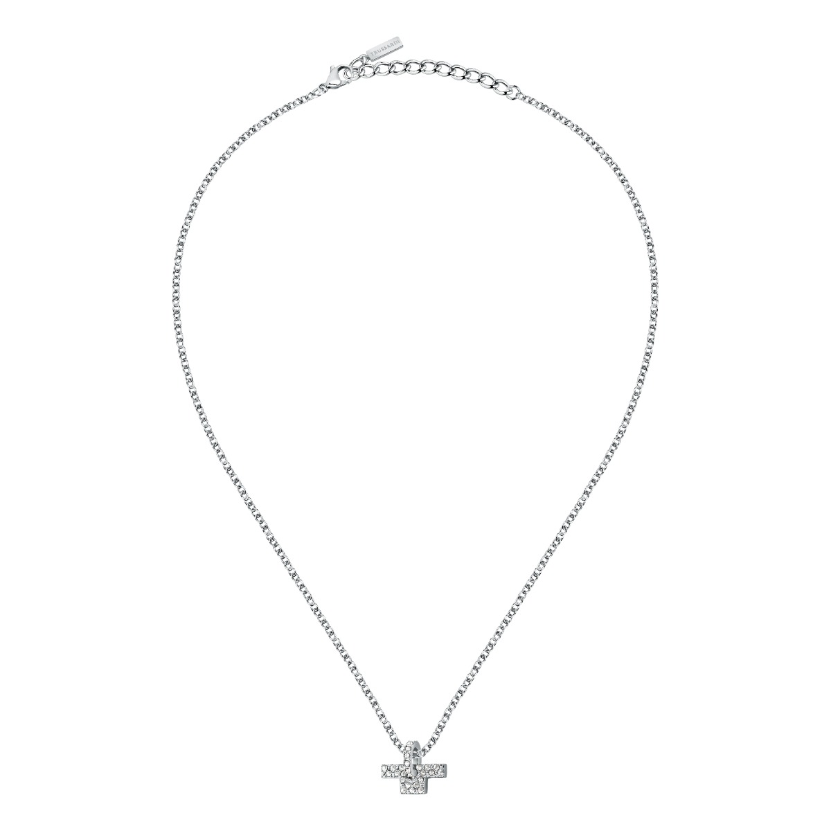 Trussardi ladies necklace T-LOGO PEND steel silver size 40+5CM