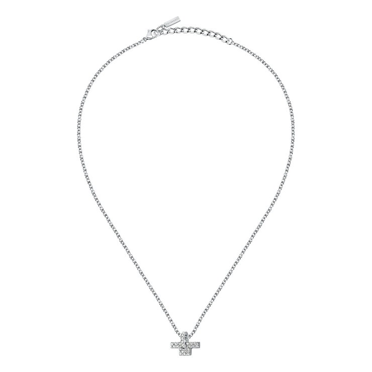 Trussardi ladies necklace T-LOGO PEND steel silver size 40+5CM