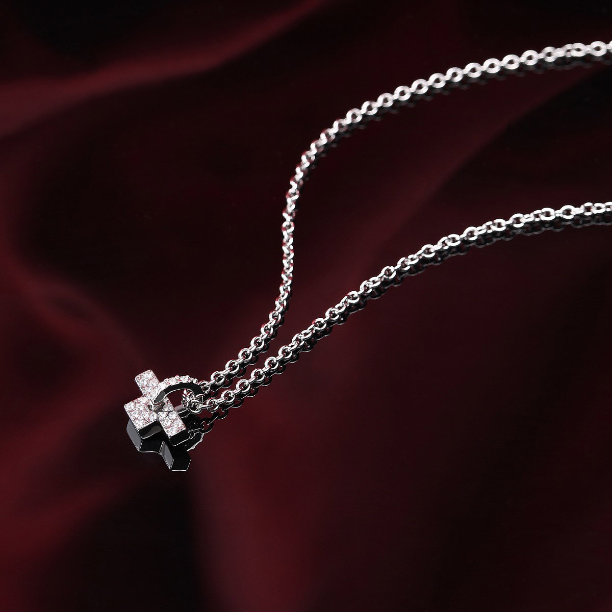 Trussardi ladies necklace T-LOGO PEND steel silver size 40+5CM