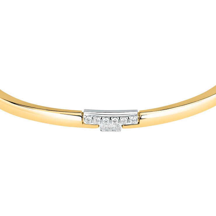Trussardi ladies bangle T-LOGO gold with crystal size 60+50MM