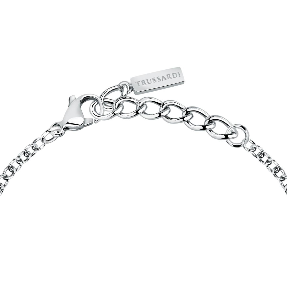 Trussardi ladies bracelet T-LOGO steel silver crystal size 16+3CM