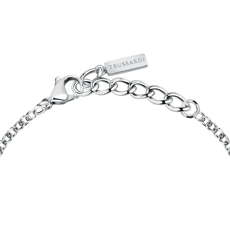 Trussardi ladies bracelet T-LOGO steel silver crystal size 16+3CM