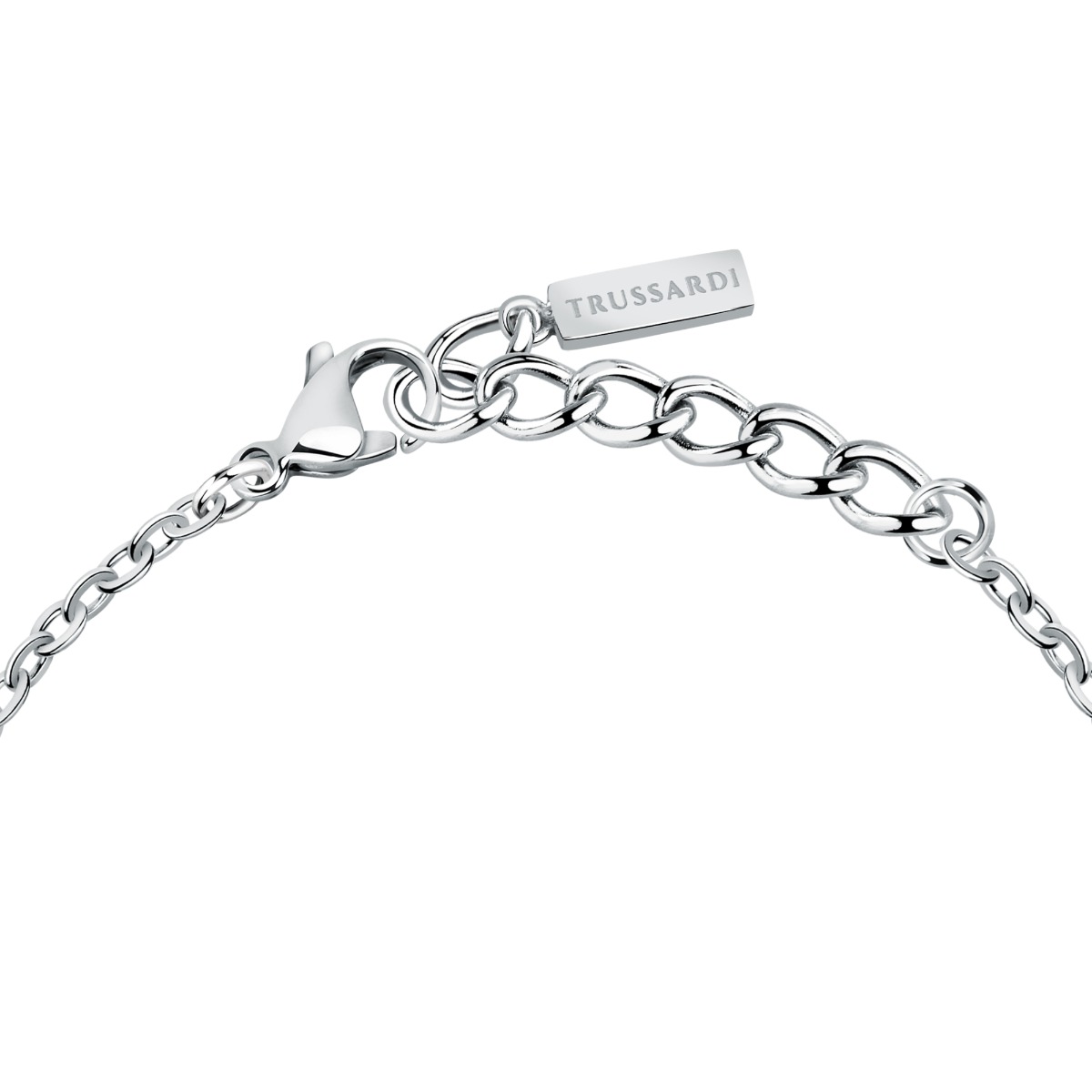 Trussardi women bracelet T-LOGO steel silver crystal size 16+3CM