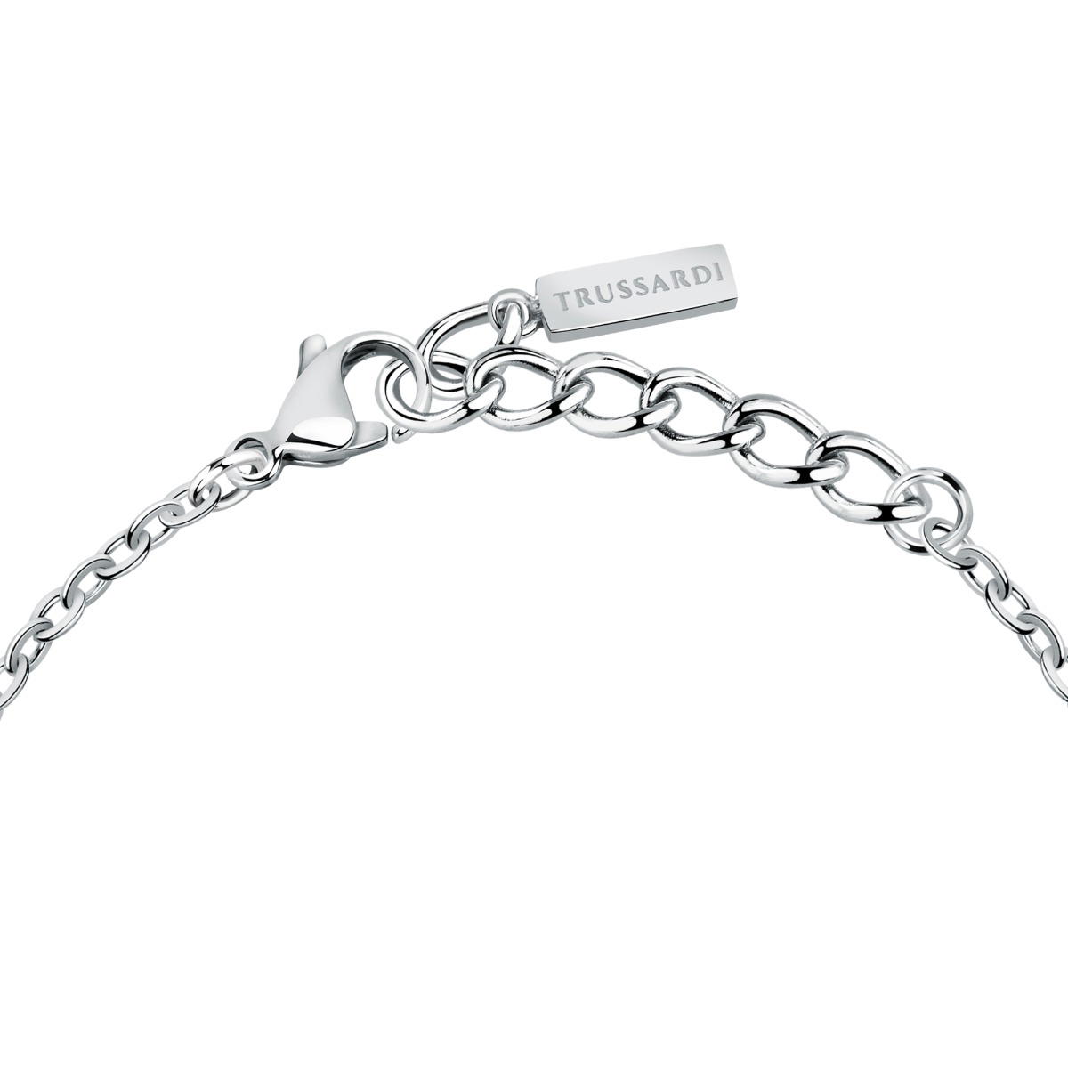 Trussardi women bracelet T-LOGO steel silver crystal size 16+3CM