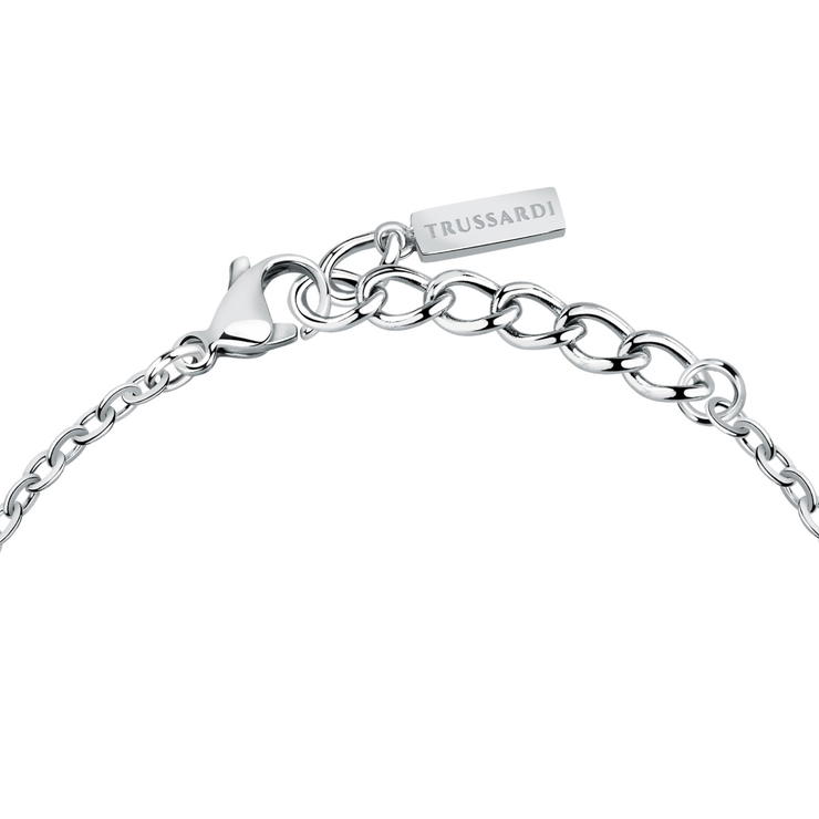 Trussardi women bracelet T-LOGO steel silver crystal size 16+3CM