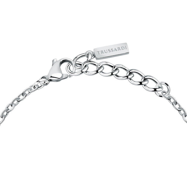 Trussardi women bracelet T-LOGO steel silver crystal size 16+3CM