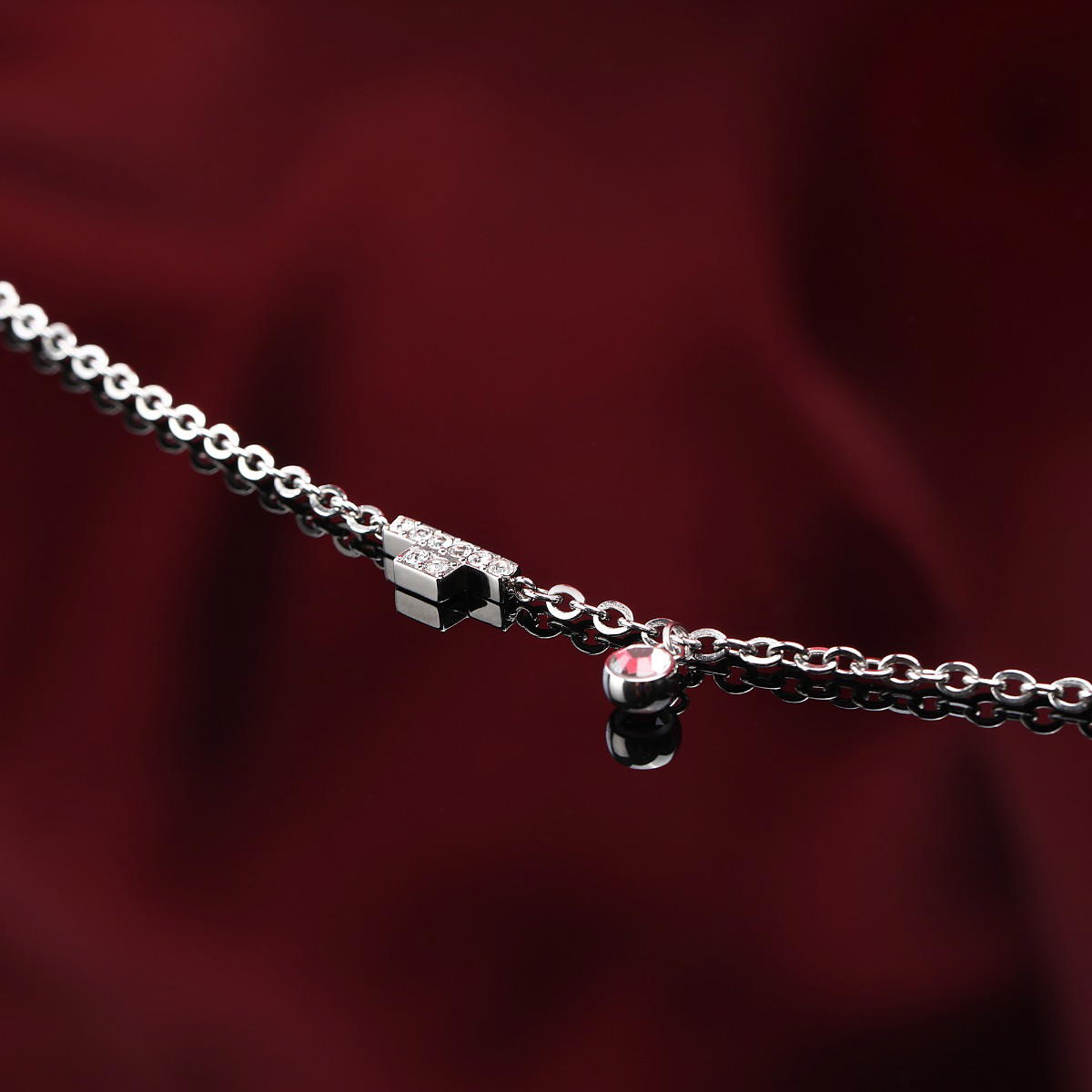 Trussardi women bracelet T-LOGO steel silver crystal size 16+3CM