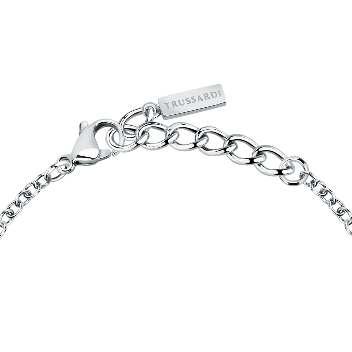 Trussardi Silver Bracelet with Gold Accent and Crystals