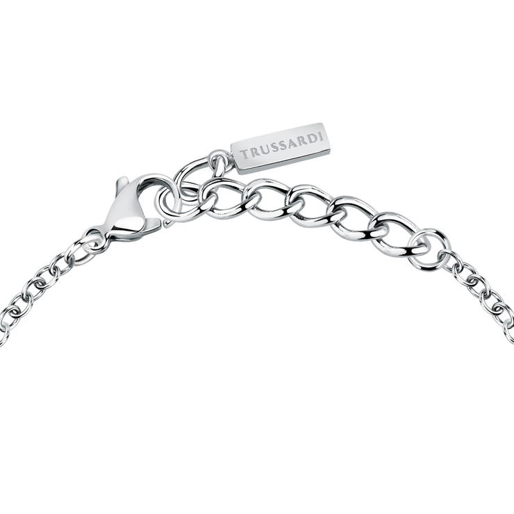 Trussardi Silver Bracelet with Gold Accent and Crystals