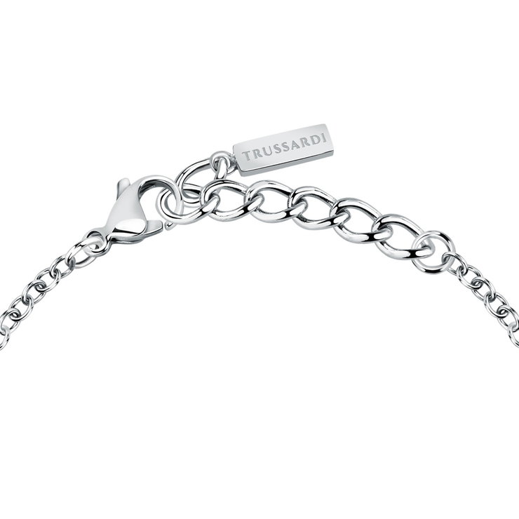Trussardi Silver Bracelet with Gold Accent and Crystals
