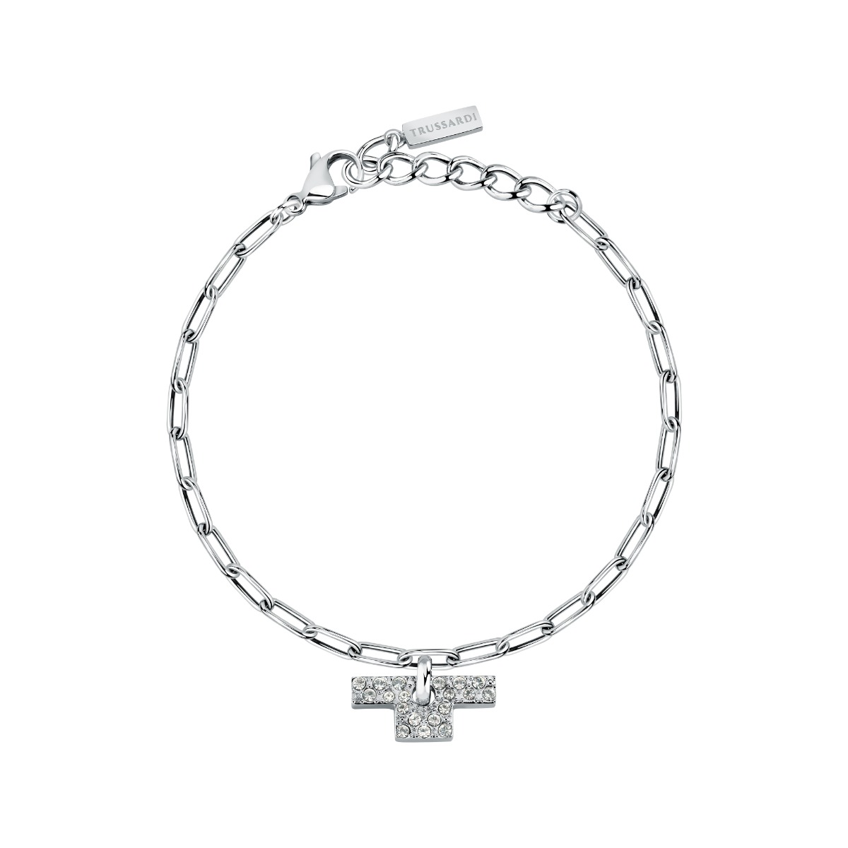 Trussardi T-LOGO bracelet stainless steel silver size 16+3CM