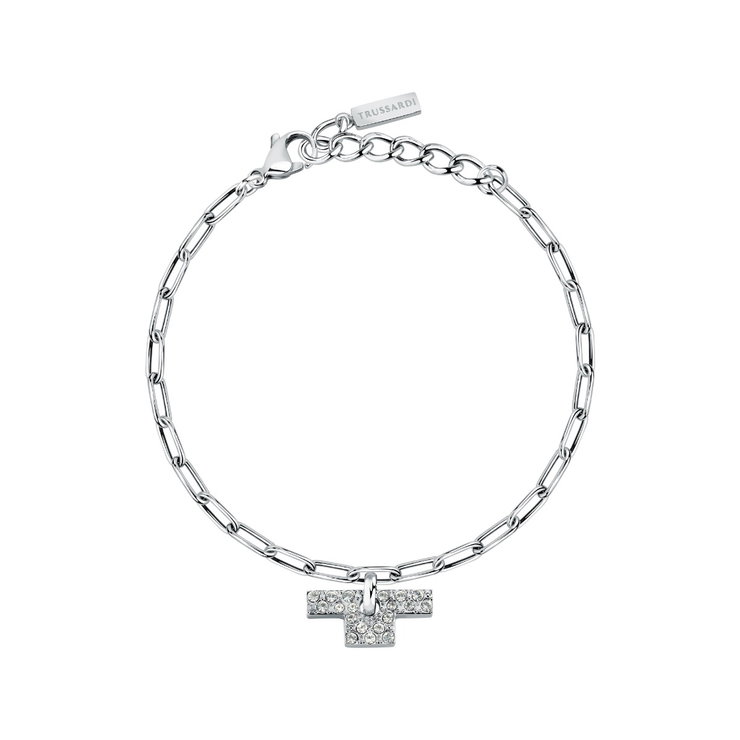 Trussardi T-LOGO bracelet stainless steel silver size 16+3CM