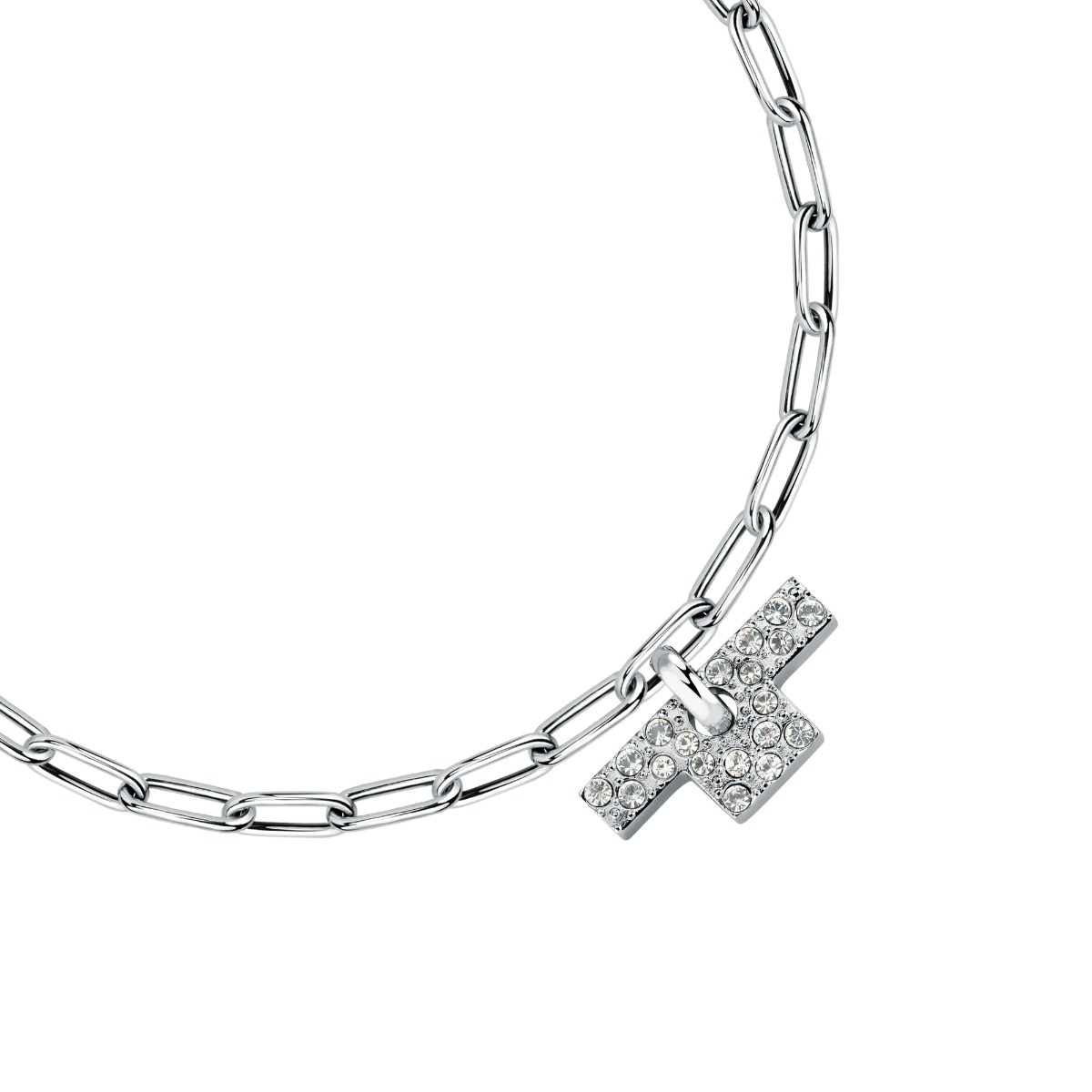 Trussardi T-LOGO bracelet stainless steel silver size 16+3CM