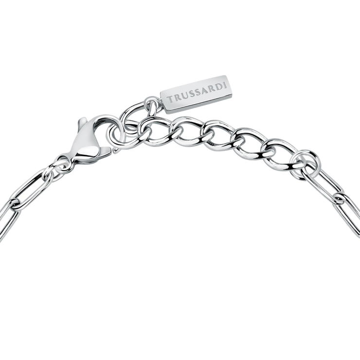 Trussardi T-LOGO bracelet stainless steel silver size 16+3CM