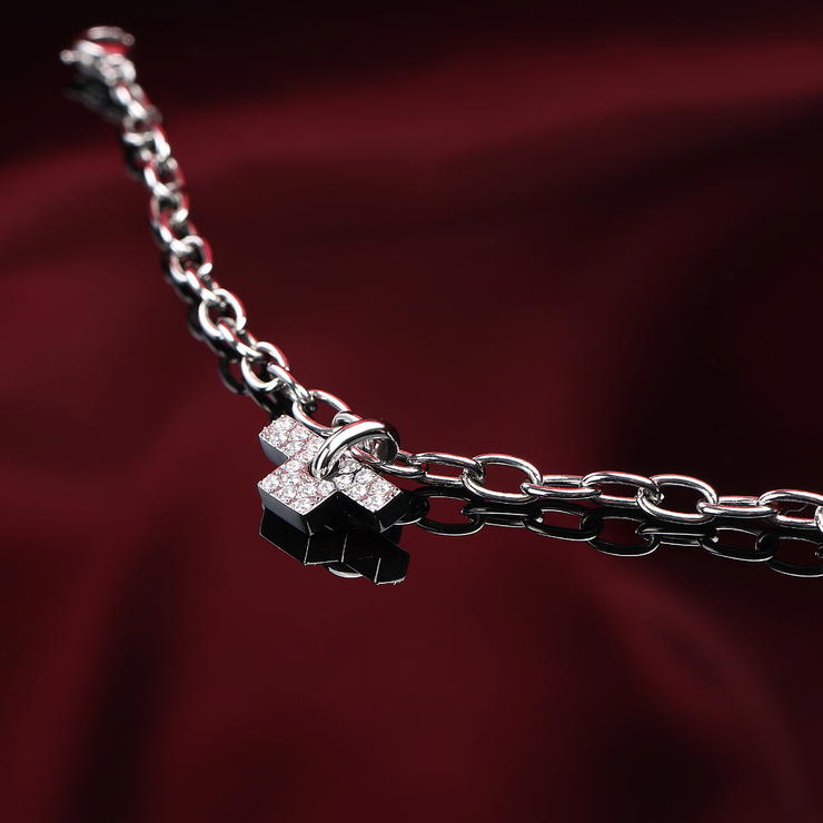 Trussardi T-LOGO bracelet stainless steel silver size 16+3CM