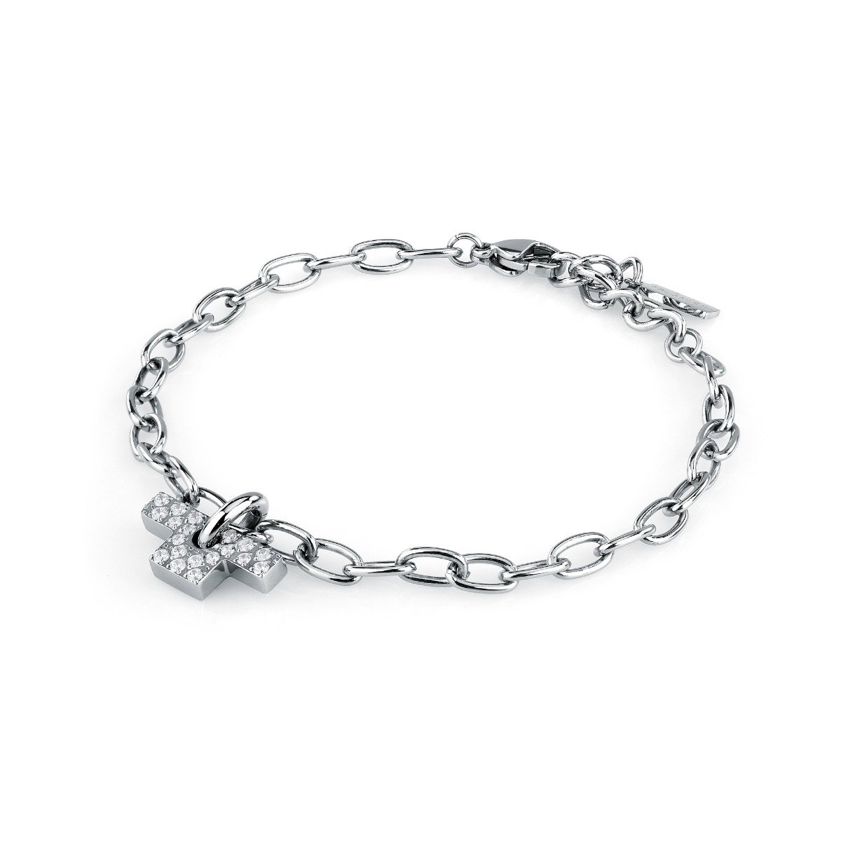 Trussardi T-LOGO bracelet stainless steel silver size 16+3CM