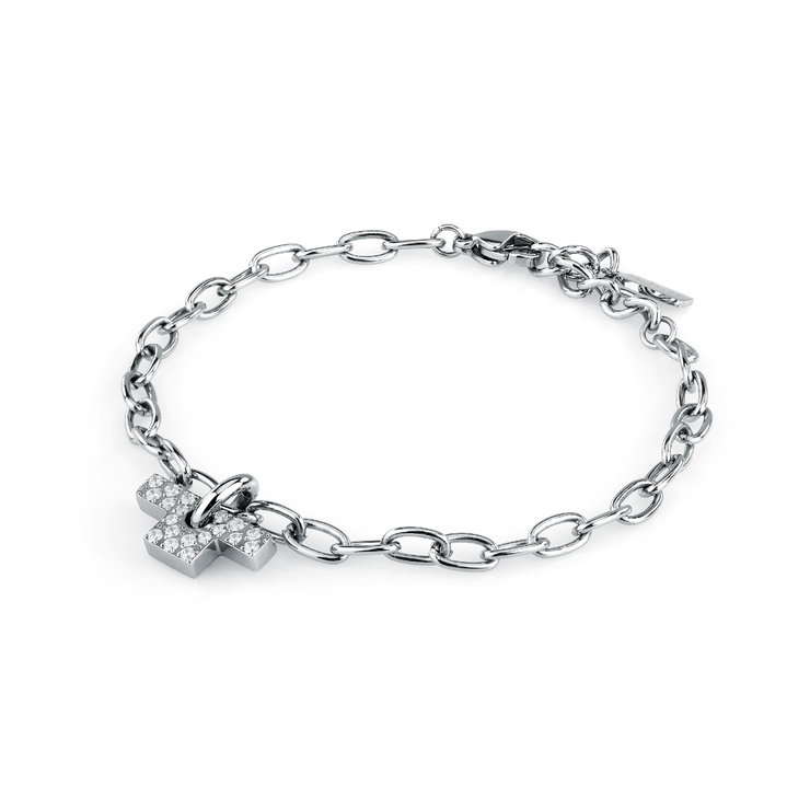 Trussardi T-LOGO bracelet stainless steel silver size 16+3CM