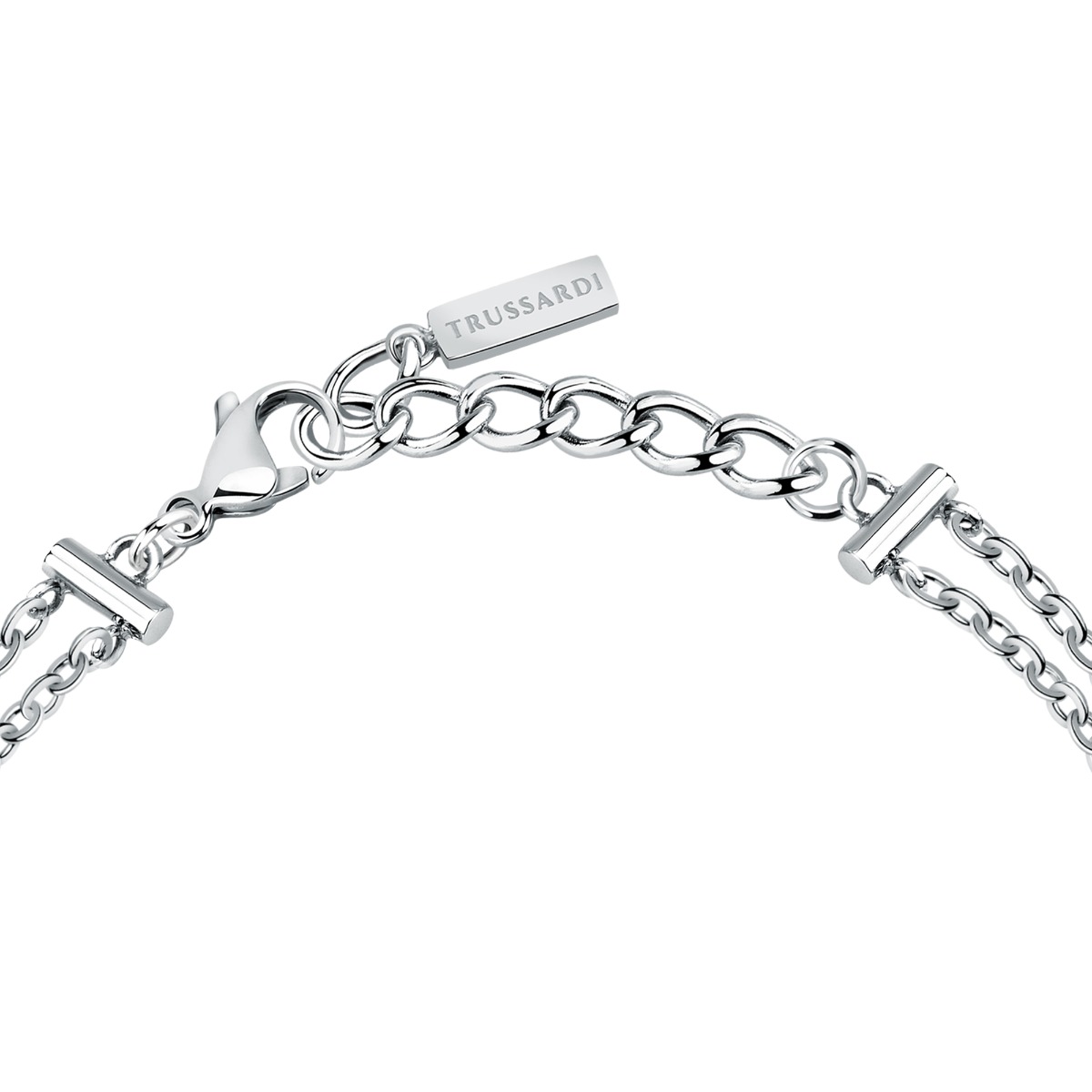 Trussardi T-LOGO bracelet steel silver and gold size 16+3CM