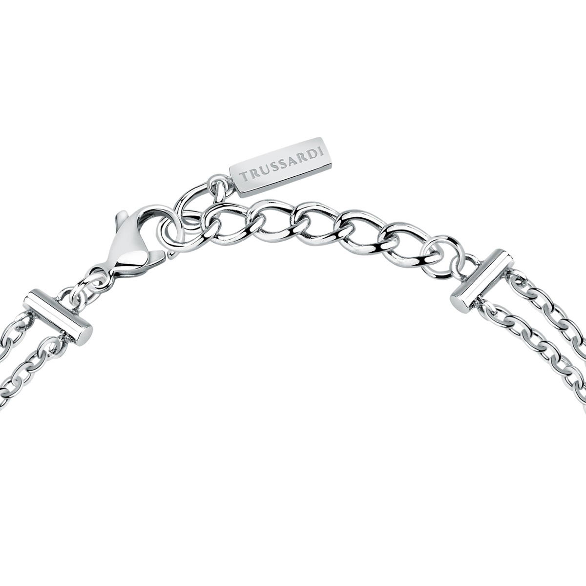 Trussardi T-LOGO bracelet steel silver and gold size 16+3CM