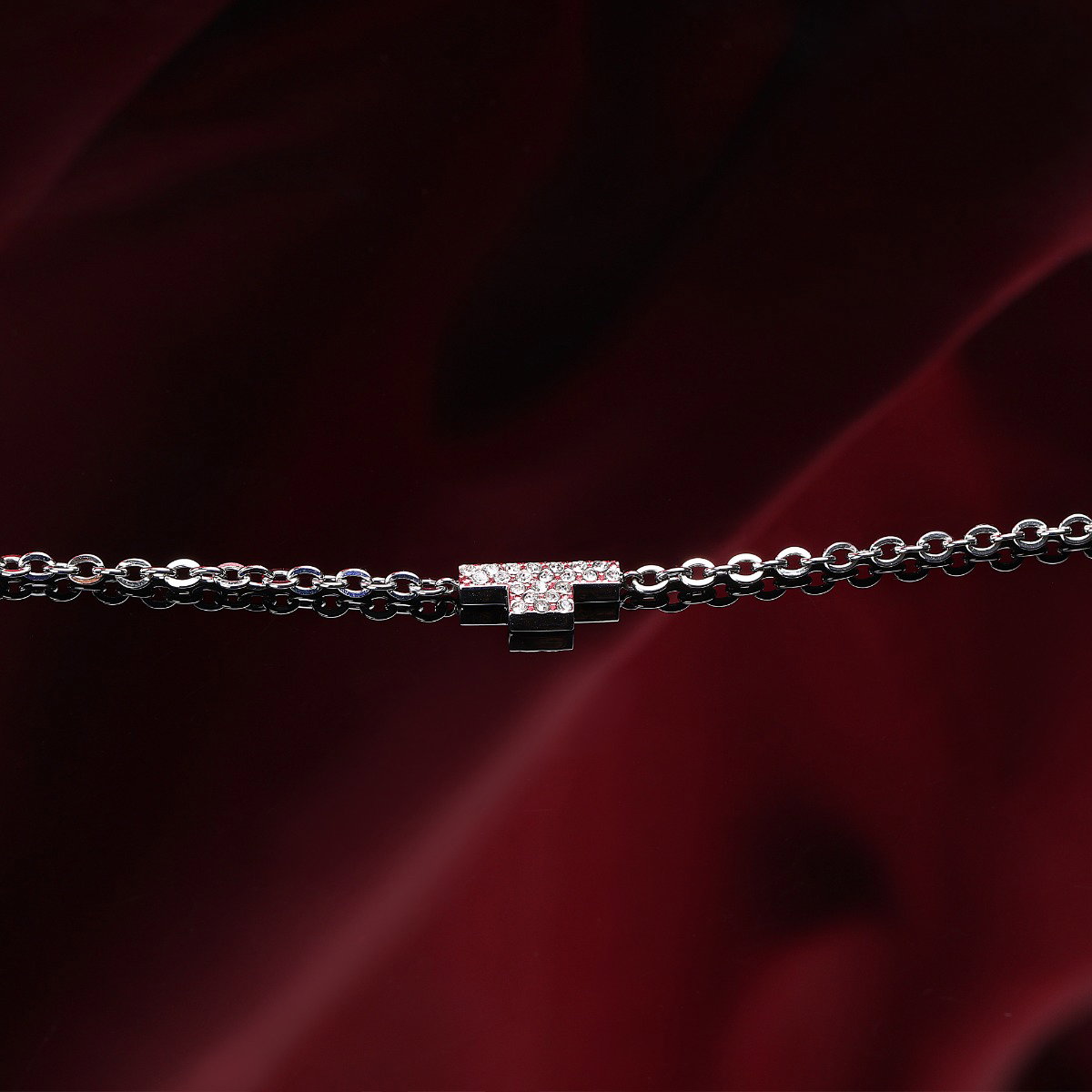 Trussardi T-LOGO Element bracelet silver , Crystal size 16+3CM