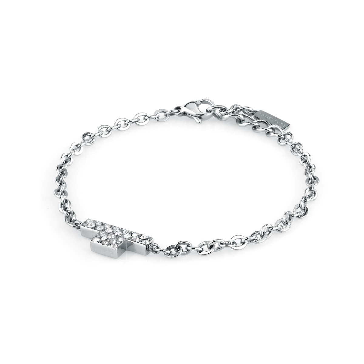 Trussardi T-LOGO Element bracelet silver , Crystal size 16+3CM