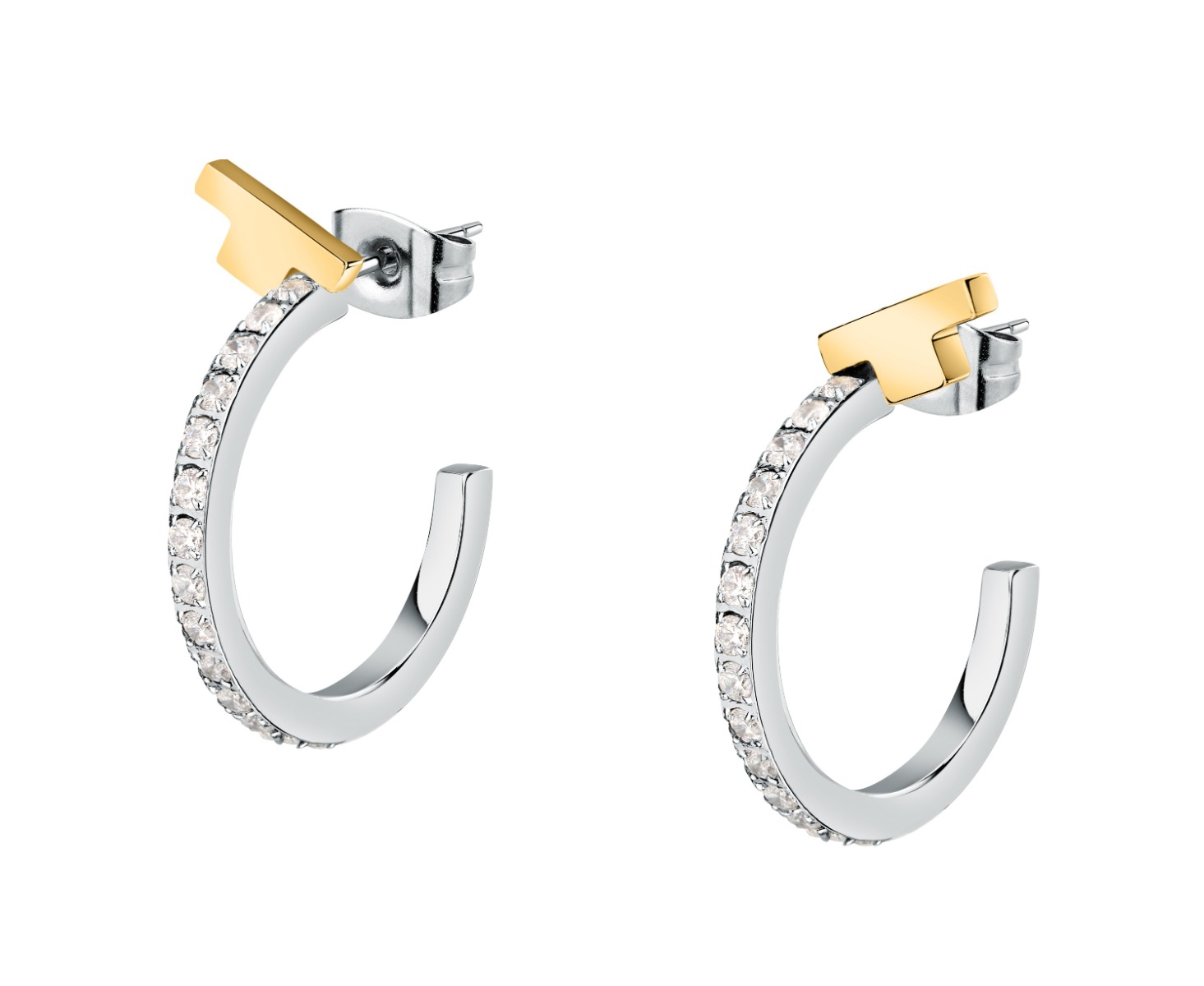 Trussardi T-LOGO women earring steel silver size 20MM