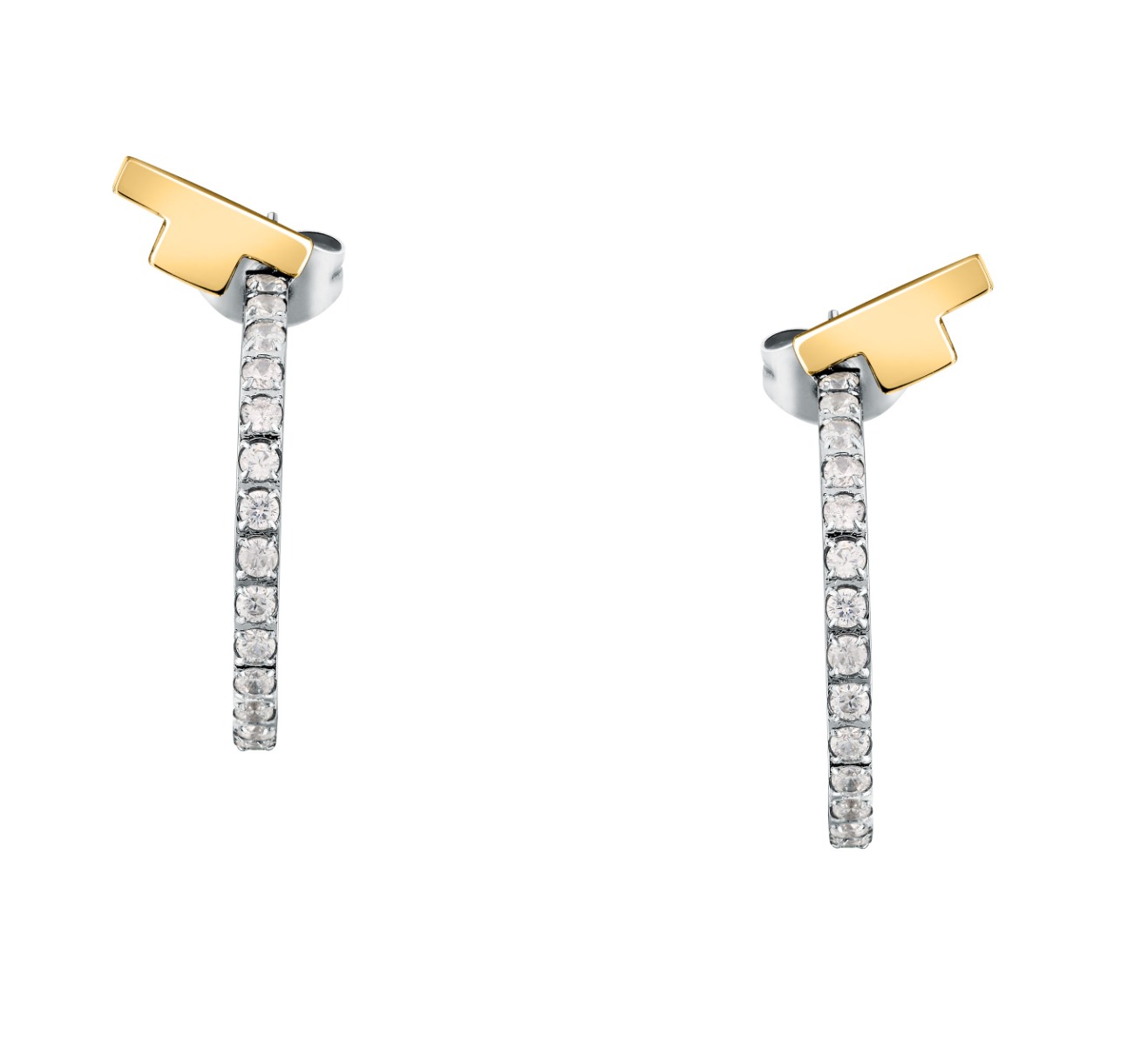 Trussardi T-LOGO women earring steel silver size 20MM