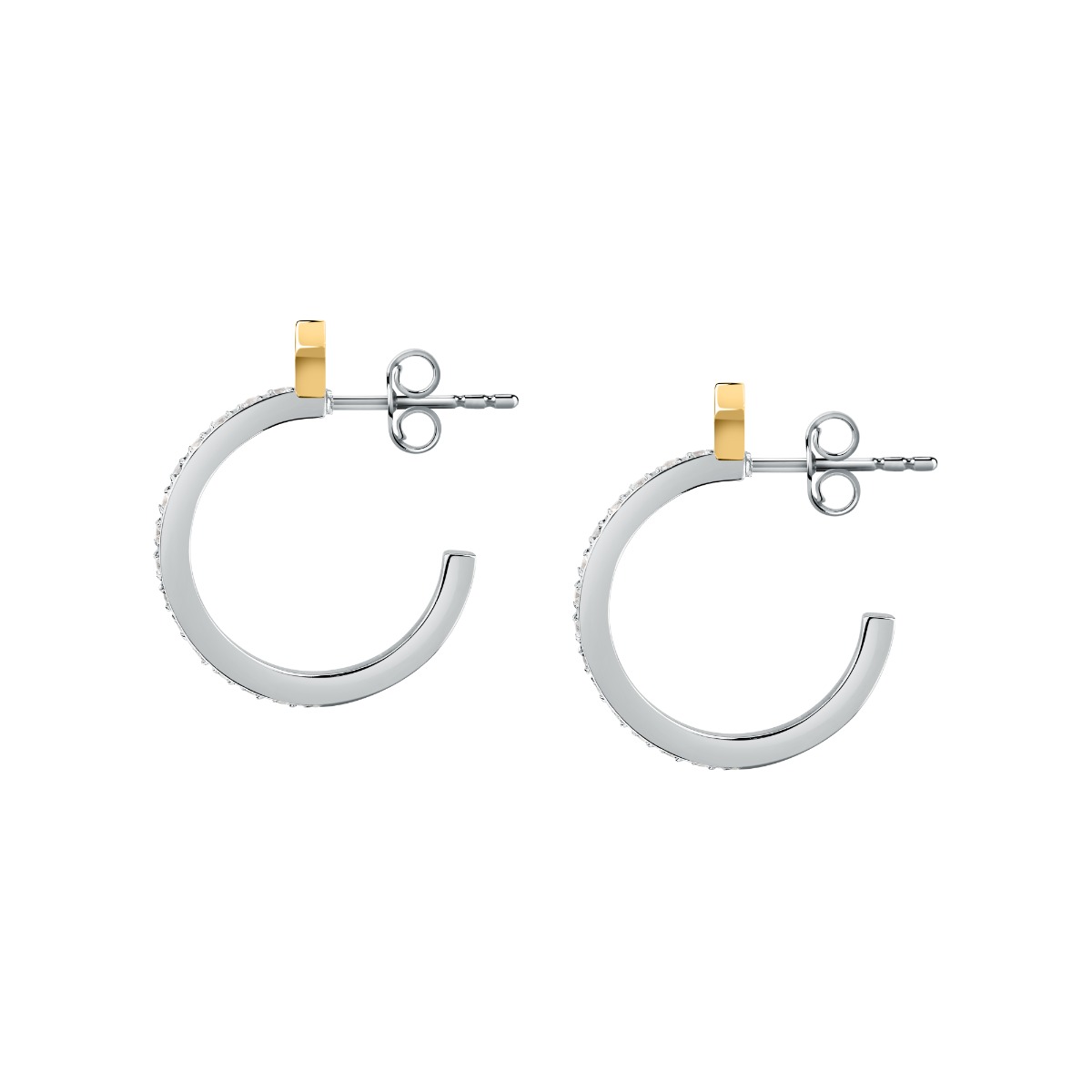 Trussardi T-LOGO women earring steel silver size 20MM