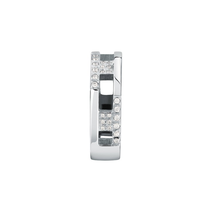 Trussardi T-LOGO women ring steel silver with crystal size 12