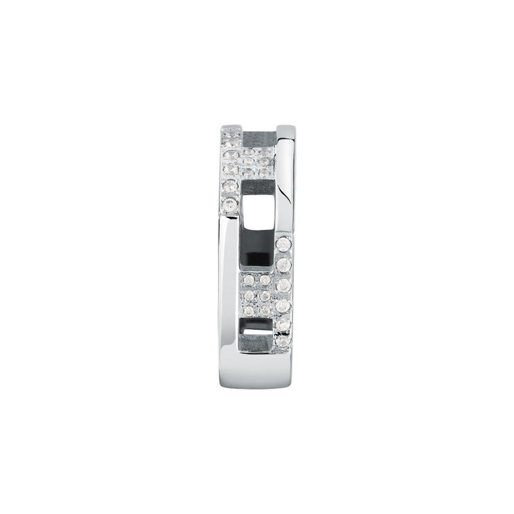 Trussardi T-LOGO women ring steel silver with crystal size 14