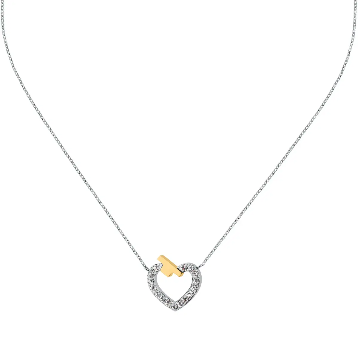 Trussardi T-LOGO ladies necklace steel silver size 40+5CM