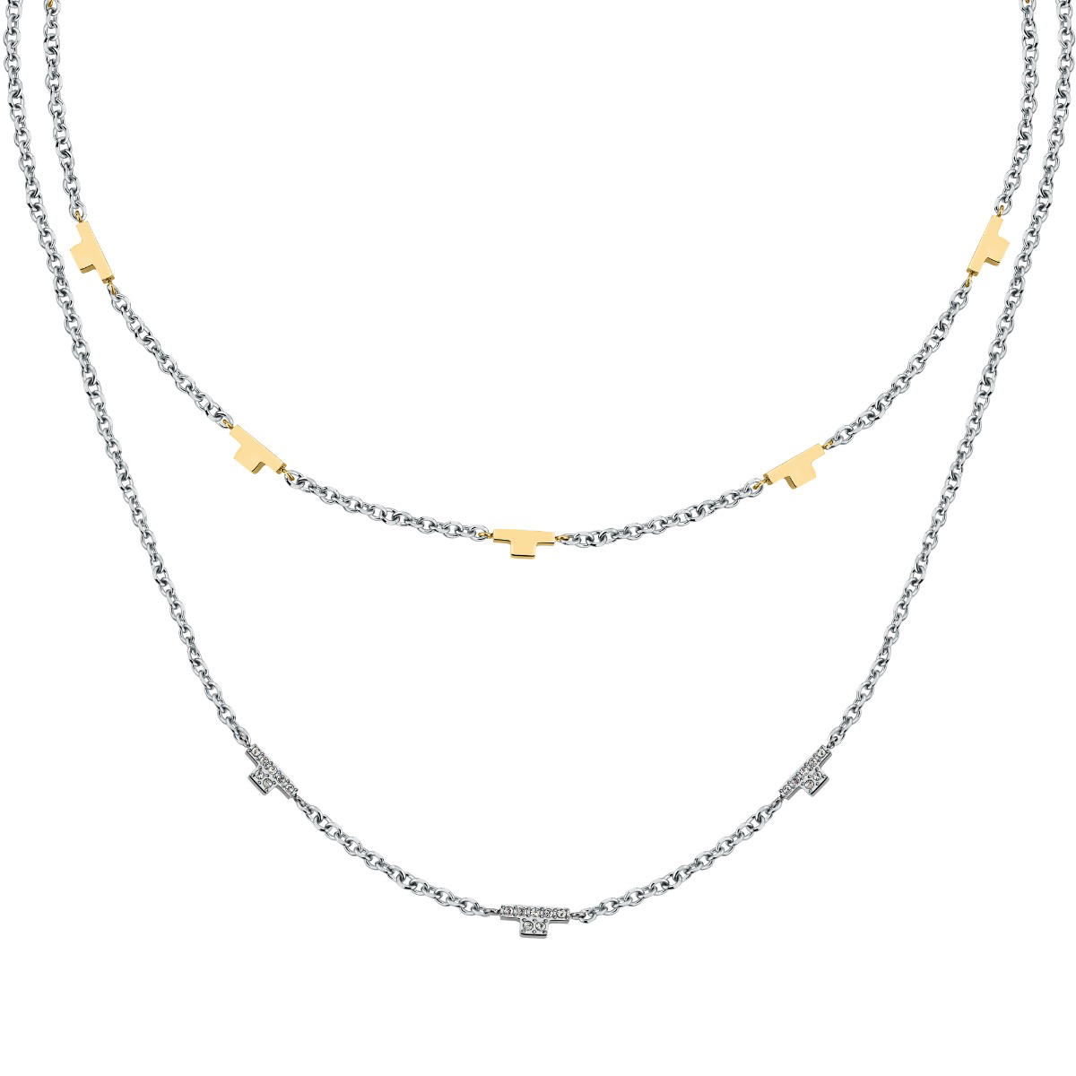 Trussardi T-LOGO ladies necklace silver , Gold size 40/50+5CM