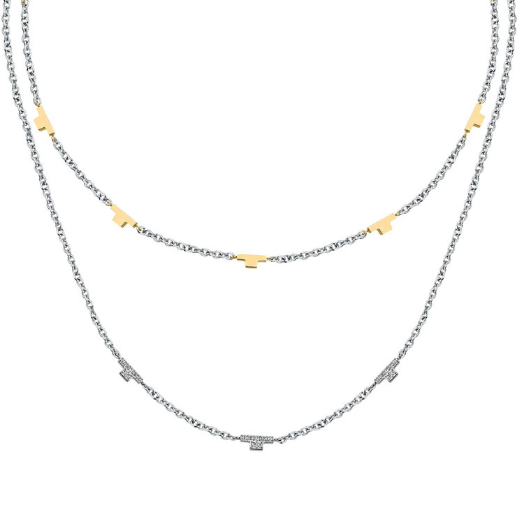 Trussardi T-LOGO ladies necklace silver , Gold size 40/50+5CM