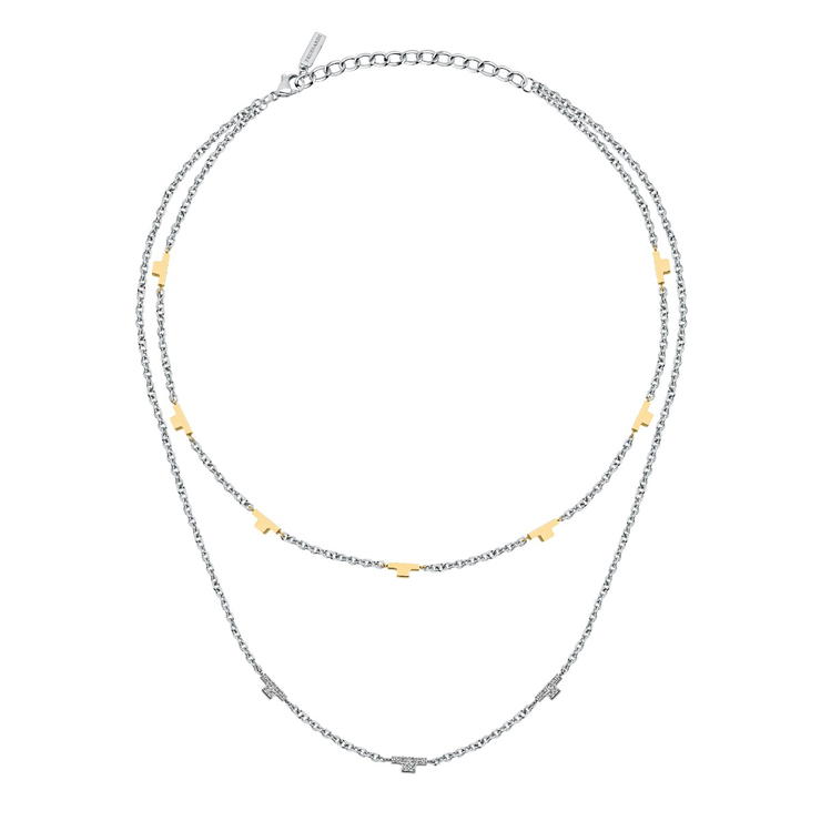 Trussardi T-LOGO ladies necklace silver , Gold size 40/50+5CM