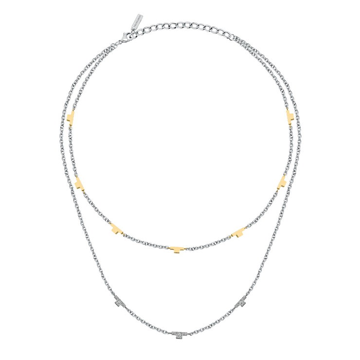 Trussardi T-LOGO ladies necklace silver , Gold size 40/50+5CM