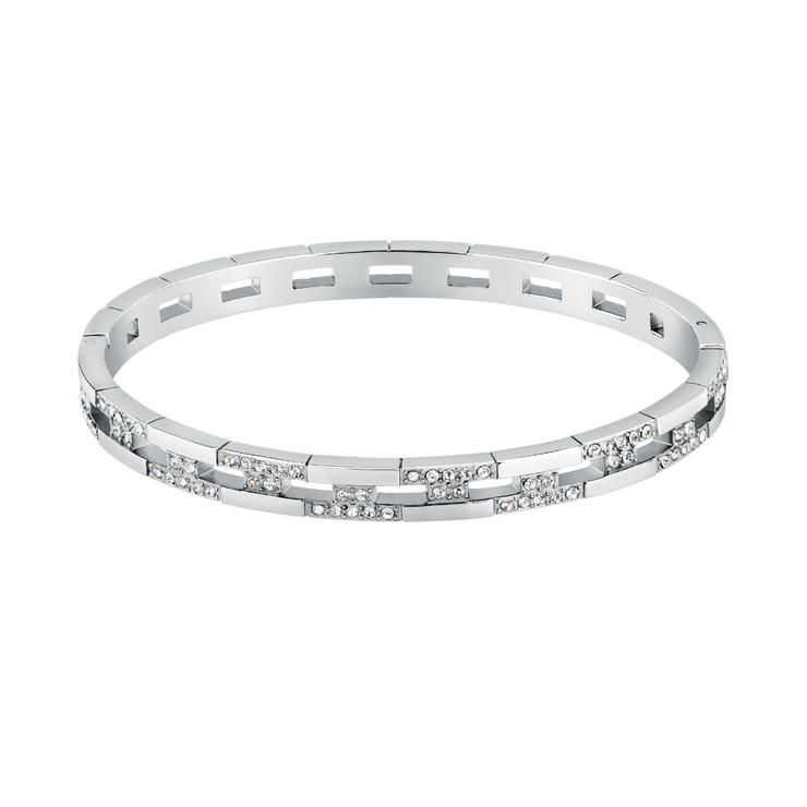 Trussardi T-LOGO Element ladies bangle silver size 60+50MM