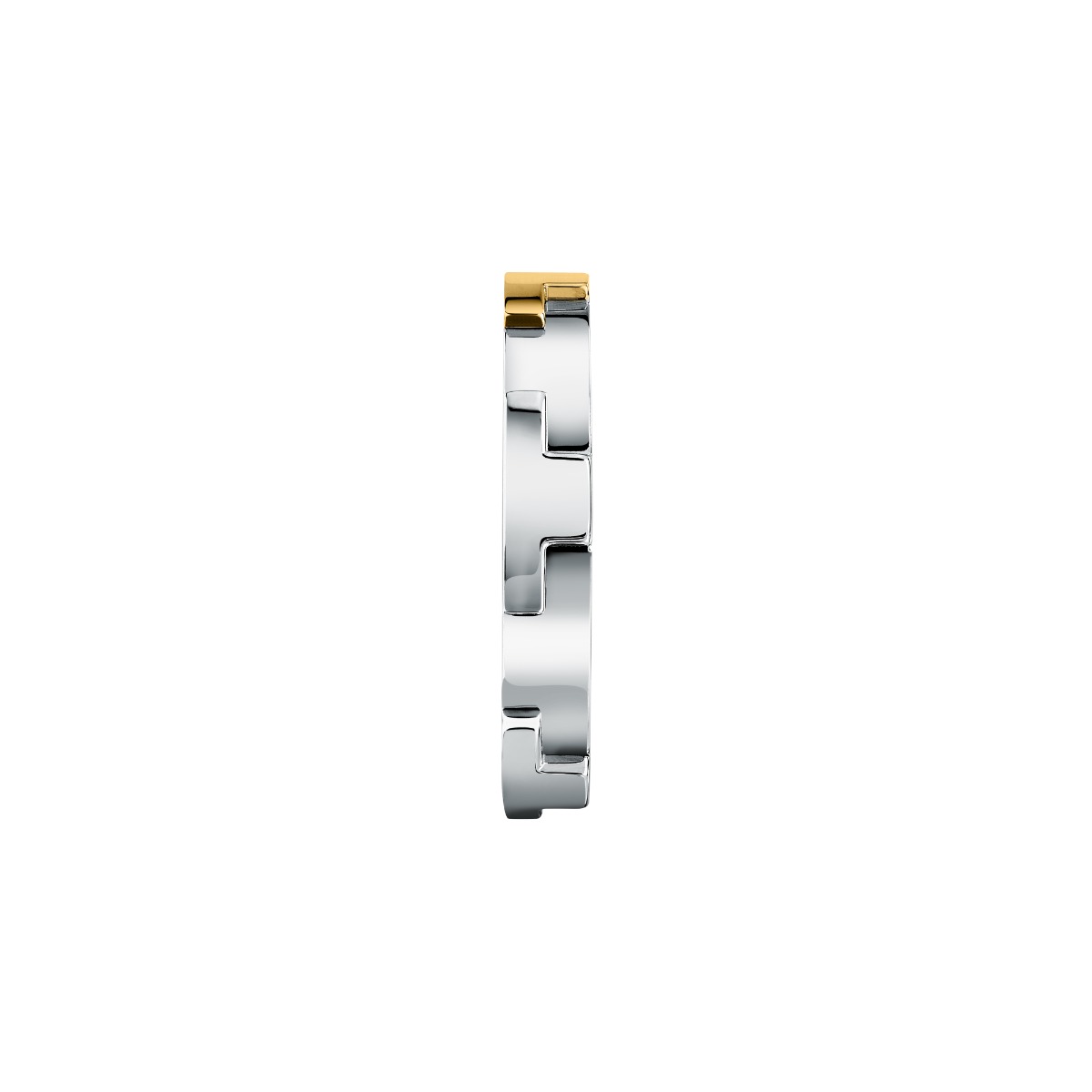 Trussardi ladies T-LOGO ring steel silver , Gold size 16