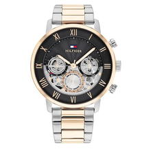 ساعة يد سكيليتون من تومى هيلفيغر للرجال استيل لون روز قولد واسود  