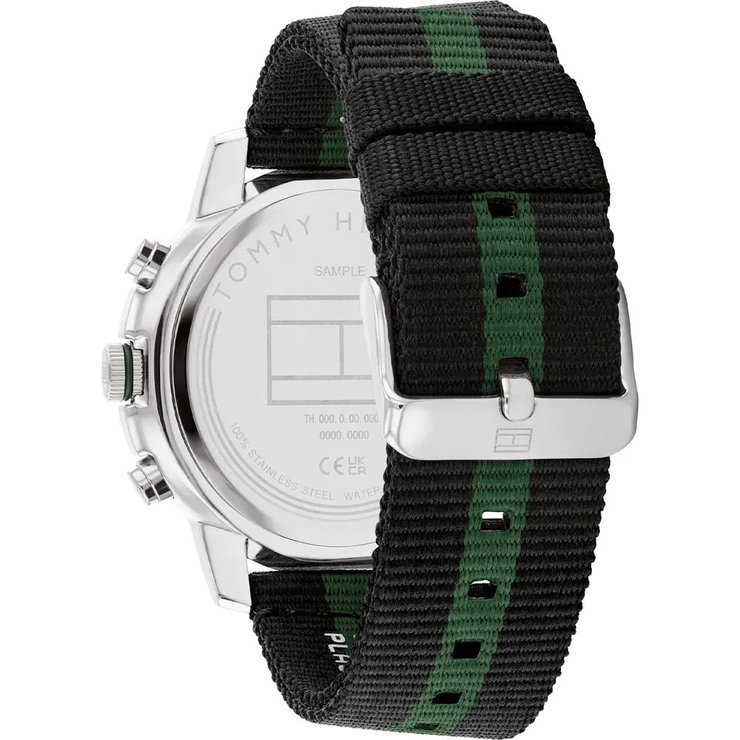 Tommy Hilfiger Gents watch with day-date green nylon