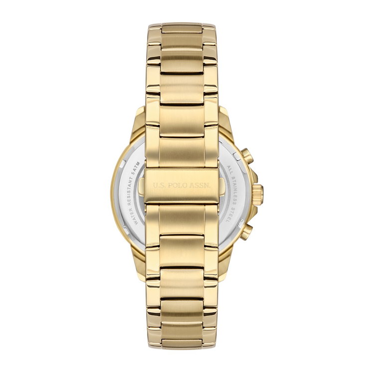 US Polo chronograph men watch steel gold , Green