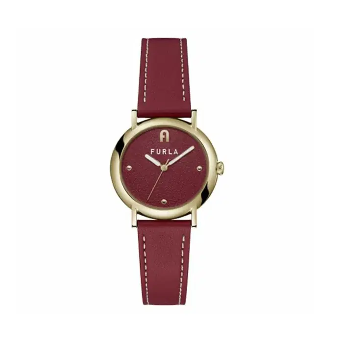 Furla Nude Watch For Women Burgundy Leather