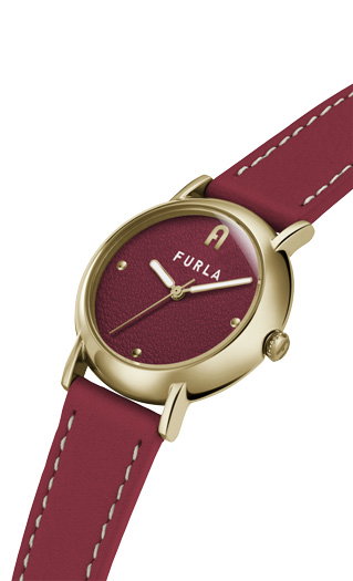 Furla Nude Watch For Women Burgundy Leather