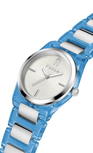 Furla Pvd Watch For Women Steel Silver , Blue