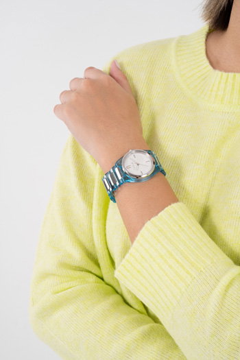Furla Pvd Watch For Women Steel Silver , Blue