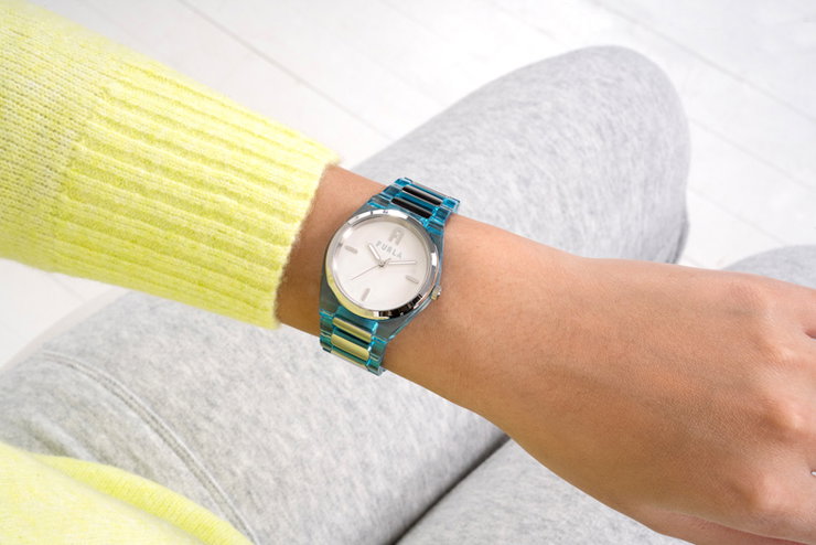 Furla Pvd Watch For Women Steel Silver , Blue