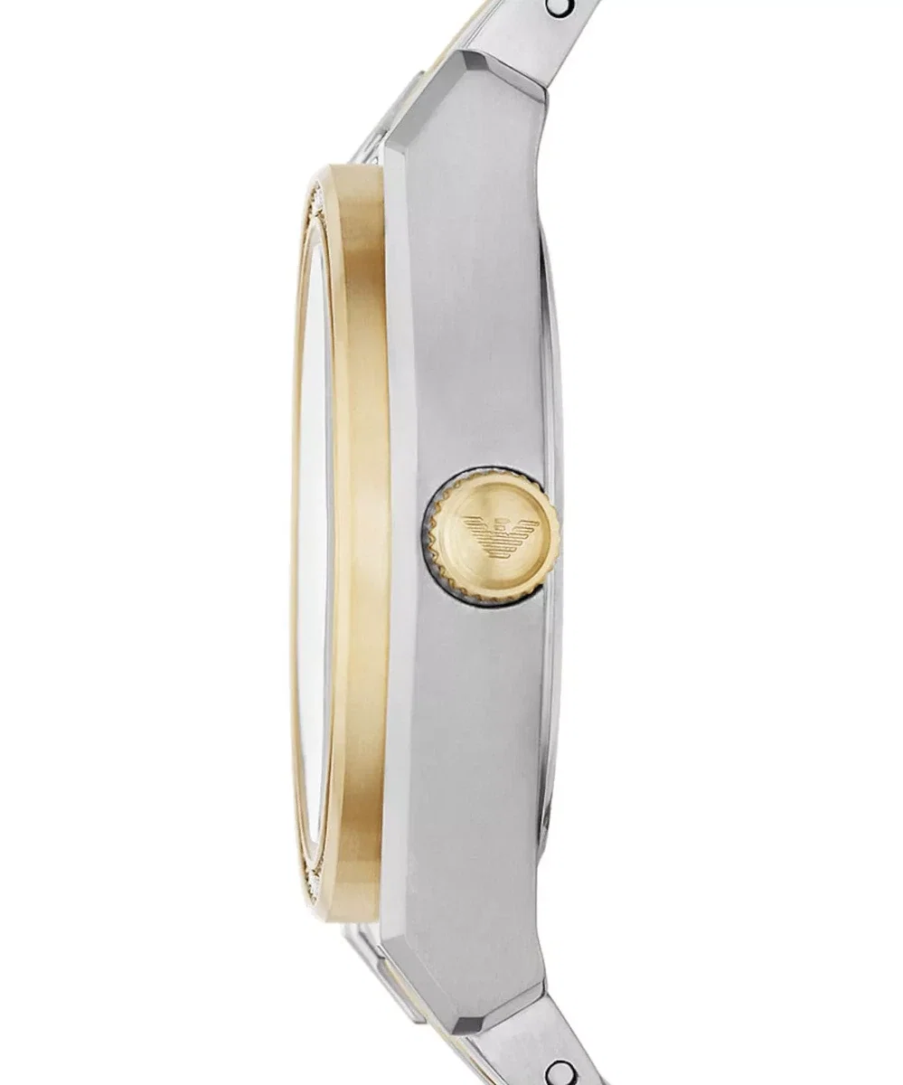 Emporio Armani Ladies Gold Silver Watch