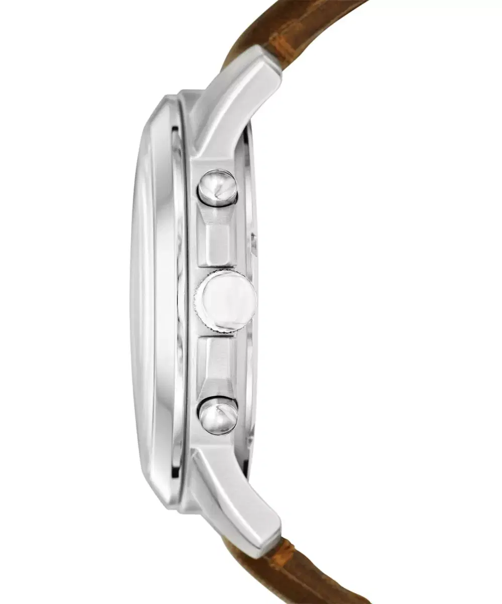 Fossil Grant Leather Men Watch Brown Strap Chronograph